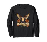 Amazing Grace - Christian Hymn - Swallow Bird Flowers Long Sleeve T-Shirt