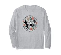 Amazing Grace Hymn Floral Christian Long Sleeve T-Shirt