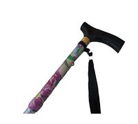 Amazing Health Flower Folding Walking Stick Height Adjustable with FREE wrist strap (violet)