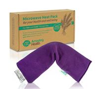 Amazing Health Luxury Wheat Bag - Microwavable for Hot & Cold Therapy with UK Wheat and Lavender - Soft Fleece for Neck, Shoulder, Back, Leg & Stomach Pain Relief - Long Reusable Heat Pad - Violet