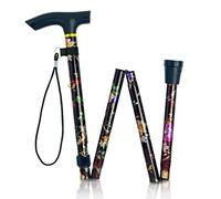 Amazing Health Pretty Flower Height Adjustable Folding Walking Sticks (Black) - Walking Cane for Men and Women