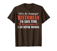 Amazing Historian T-Shirt, Men, Brown, Small