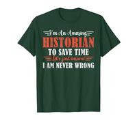 Amazing Historian T-Shirt, Men, Dark Green, Large