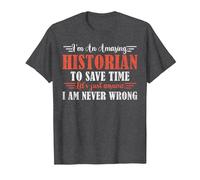 Amazing Historian T-Shirt, Men, Dark Heather Grey, 6X-Large