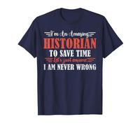 Amazing Historian T-Shirt, Men, Navy Blue, Small