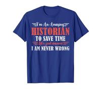 Amazing Historian T-Shirt, Men, Royal Blue, X-Large