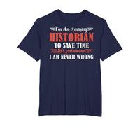 Amazing Historian T-Shirt, Men's Big and Tall, Navy Blue, 5X Tall