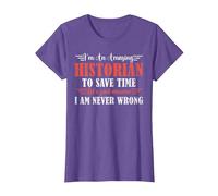 Amazing Historian T-Shirt, Women, Purple Heather, X-Small