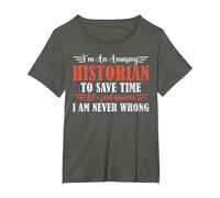 Amazing Historian T-Shirt, Women's Plus, Asphalt Grey, 1X