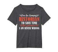 Amazing Historian T-Shirt, Women's Plus, Dark Heather Grey, 2X