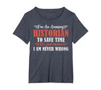 Amazing Historian T-Shirt, Women's Plus, Heather Blue, 4X