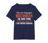 Amazing Historian T-Shirt, Women's Plus, Navy Blue, 1X