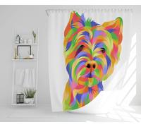 Amazing Illustration Dog Designer Shower Curtain Benjamin Tate Design Natural One Size