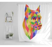 Amazing Illustration Dog Pop Art Designer Shower Curtain Benjamin Tate Design Natural One Size