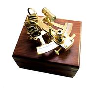 Amazing India 5.6 inch Solid Brass Sextant - With Wooden Box - Nautical Navigation Collection