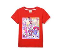 Amazing Kids Digital Girls Tee 100% Cotton T-Shirts Girl Boy Top for 3-13 Years (Red,7-8 Years,7 Years,8 Years)