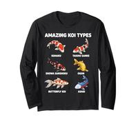 Amazing Koi Types Educational Fish Species Chart Long Sleeve T-Shirt
