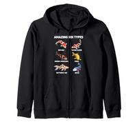 Amazing Koi Types Educational Fish Species Chart Zip Hoodie