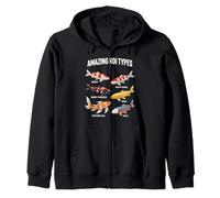 Amazing Koi Types Educational Fish Species Chart Zip Hoodie