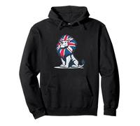 Amazing Lion in United Kingdom Colors for Man and Woman Pullover Hoodie