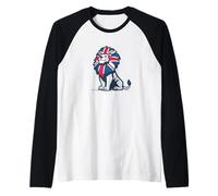 Amazing Lion in United Kingdom Colors for Man and Woman Raglan Baseball Tee