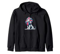 Amazing Lion in United Kingdom Colors for Man and Woman Zip Hoodie