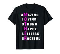 Amazing Loving Strong Happy Mother's Day Words T-Shirt