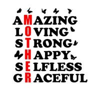 Amazing Loving Strong Happy Selfless Careful Mother Day Vinyl Art Sticker 42x42cm Can Modify and add Information Black