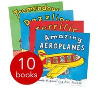 'Amazing Machines Truckload Children Collection Tony Mitton 10 Books Set TERRIFIC TRAINS TREMENDOUS TRACTORS TOUGH TRUCKS DAZZLING DIGGERS SUPER SUBMARINES BRILLIANT BOATS ROARING ROCKETS COOL CARS FLASHING FIRE ENGINES AMAZING AEROPLANES'.