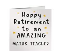 Amazing Maths Teacher Happy Retirement Card - Funny Square Greeting Card for Maths Teacher - Blank Inside - Printed in United Kingdom