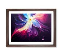 Amazing Modern Flower Art Framed Print | A2 Walnut Framed Wall Art | Ready to Hang | Modern Floral Picture | Living Room Bedroom Lounge Office