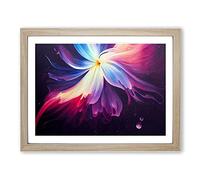 Amazing Modern Flower Art H1022 Framed Print for Living Room Bedroom Home Office Décor, Wall Art Picture Ready to Hang, Oak A4 Frame (34 x 25 cm)