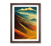 Amazing Mountain Landscape Framed Print for Living Room Bedroom Home Office Décor, Wall Art Picture Ready to Hang, Walnut A2 Frame (64 x 46 cm)