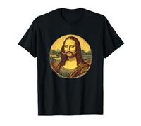 Amazing Mustache Beard Art with Mona Lisa Look T-Shirt