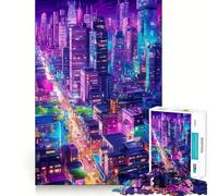 Amazing Night Tokyo City 1000 Piece Jigsaws for Adults Brain Training Fun Clean Cut Sturdy Components Calming Mental Break Activity (50x75cm)