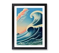 Amazing Ocean Wave Framed Print | A3 Black Framed Wall Art | Ready to Hang | Modern Nautical Picture | Living Room Bedroom Lounge Office