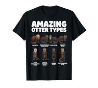 Amazing Otter Types Educational Otter Species Chart T-Shirt
