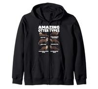 Amazing Otter Types Educational Otter Species Chart Zip Hoodie