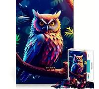 Amazing Owl d 1000-piece Jigsaw Puzzles Brain Fun Training Seamless Fit Precise Pieces Fascinating Hobby for Idle Moments (50x75cm)