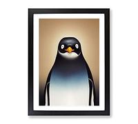 Amazing Penguin Framed Wall Art Print A2 Black
