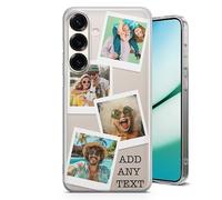 AMAZING Personalised Custom Case for Samsung Galaxy A15 5G Flexible TPU Case Design Your Cover with Images Photo Text - Polaroid Style 4 Photos