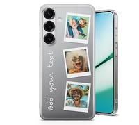 AMAZING Personalised Custom Case for Samsung Galaxy S22 plus 5G Flexible TPU Case Design Your Cover with Images Photo Text - Polaroid Style 3 Photos