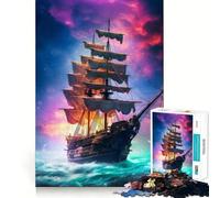 Amazing Pirate Ship 1000 Piece Jigsaws for Adults Brain Sharp Game Smooth Burr Free Surface Fascinating Hobby for Idle Moments (50x75cm)