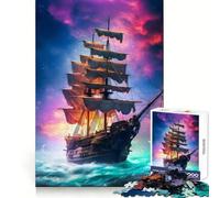 Amazing Pirate Ship Jigsaw Puzzles 1000 Piece for Teenagers Brain Teasing Quiet Fun Smooth Edges Birthday Gift (38x26cm)
