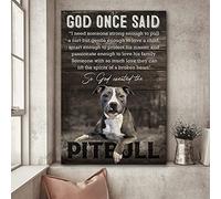 Amazing Pit bull God once said Pit bull Portrait Canvas Print Wall Art