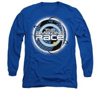 Amazing Race Around The Globe Mens Long Sleeve T Shirt, Royal Blue, X-Large