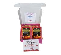 Amazing Red Mini TEA Gift - Hug in a box, Letterbox gift, Cheer up, Pick me up, Afternoon tea, Hamper gift, Gift for friend, Thinking of you, Thank you gift, Wish Bracelet Gift (Assam)
