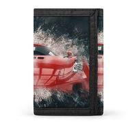 Amazing Red Super Car Unisex Trifold Wallets Slim Coin Purse Wallet Money Holder for Work Travel Outdoors
