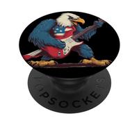 Amazing Rocking Eagle Costume for Guitarists and Music Fans PopSockets Adhesive PopGrip