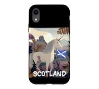 Amazing Scottish Unicorn Graphic with Scotland Nature View Case for iPhone XR